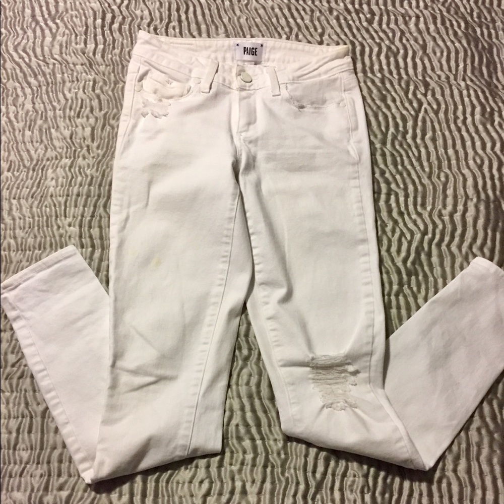 Paige Verdugo Ultra Skinny Distressed - white 25
